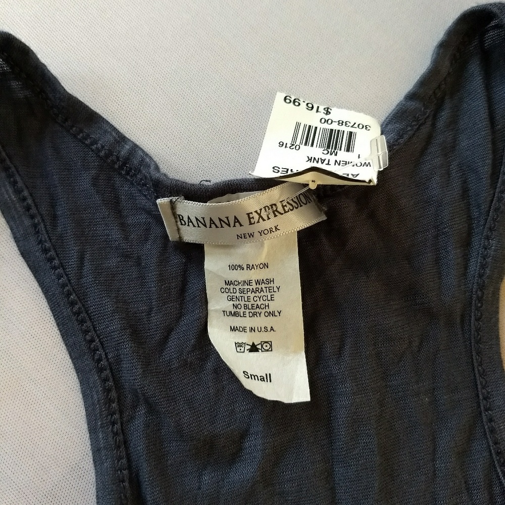 NWT Banana Expression Razor Back Tank Top - Picture 3 of 4